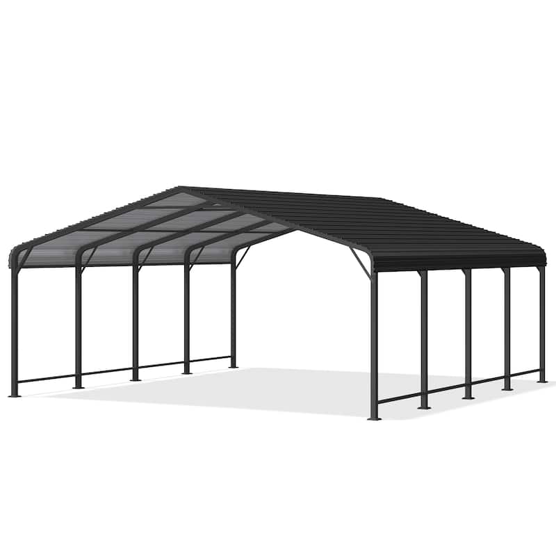 20 x 20 FT Metal Carports - Grey