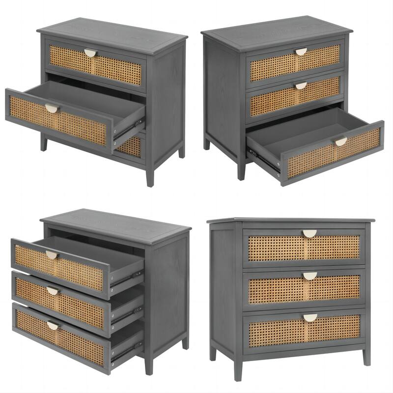 31'' Freestanding 3 Drawer Cabinet and Accent Storage Cabinet for living Room, Bedroom