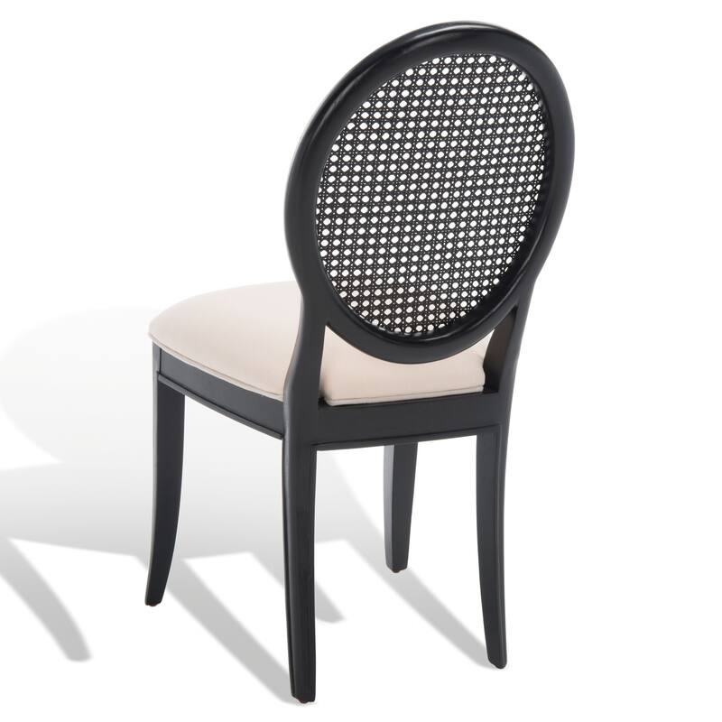 SAFAVIEH Couture Matthildi Rattan Back Dining Chair (Set of 2) - 19 In W x 22.5 In D x 38.5 In H - 19Wx23Dx39H