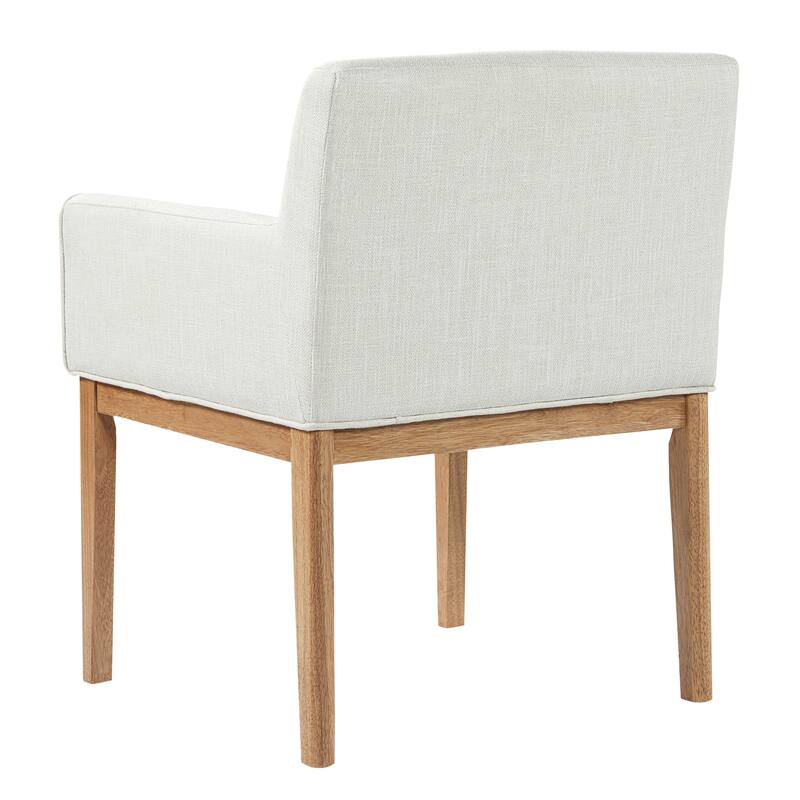 Christopher Knight Home - Elara Modern Upholstered Dining Arm Chair with Rubberwood Legs - Fabric Padded Seat