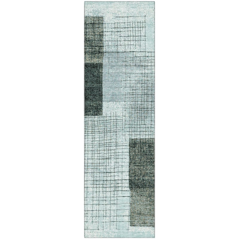 Premium Washable Super Soft Geo Hatch Mayfield Rug