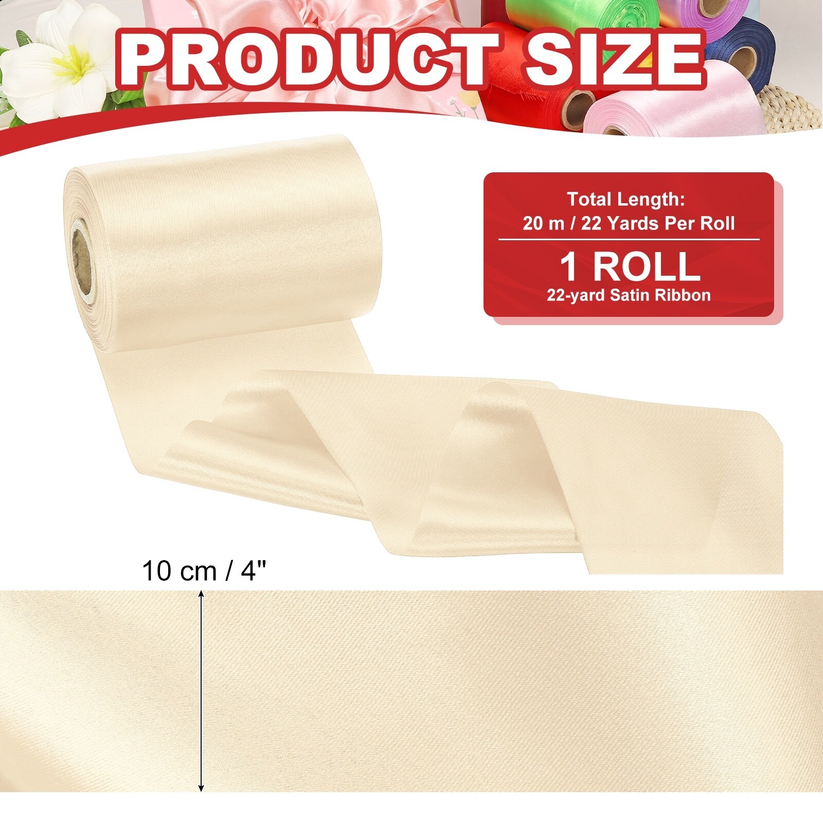 Wide Satin Ribbon, Single Face Solid Ribbon