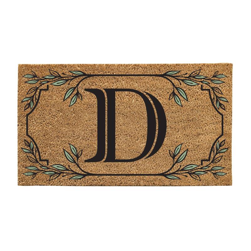 28 in. x 16 in. Monogram Coir Mat, Letter "D"