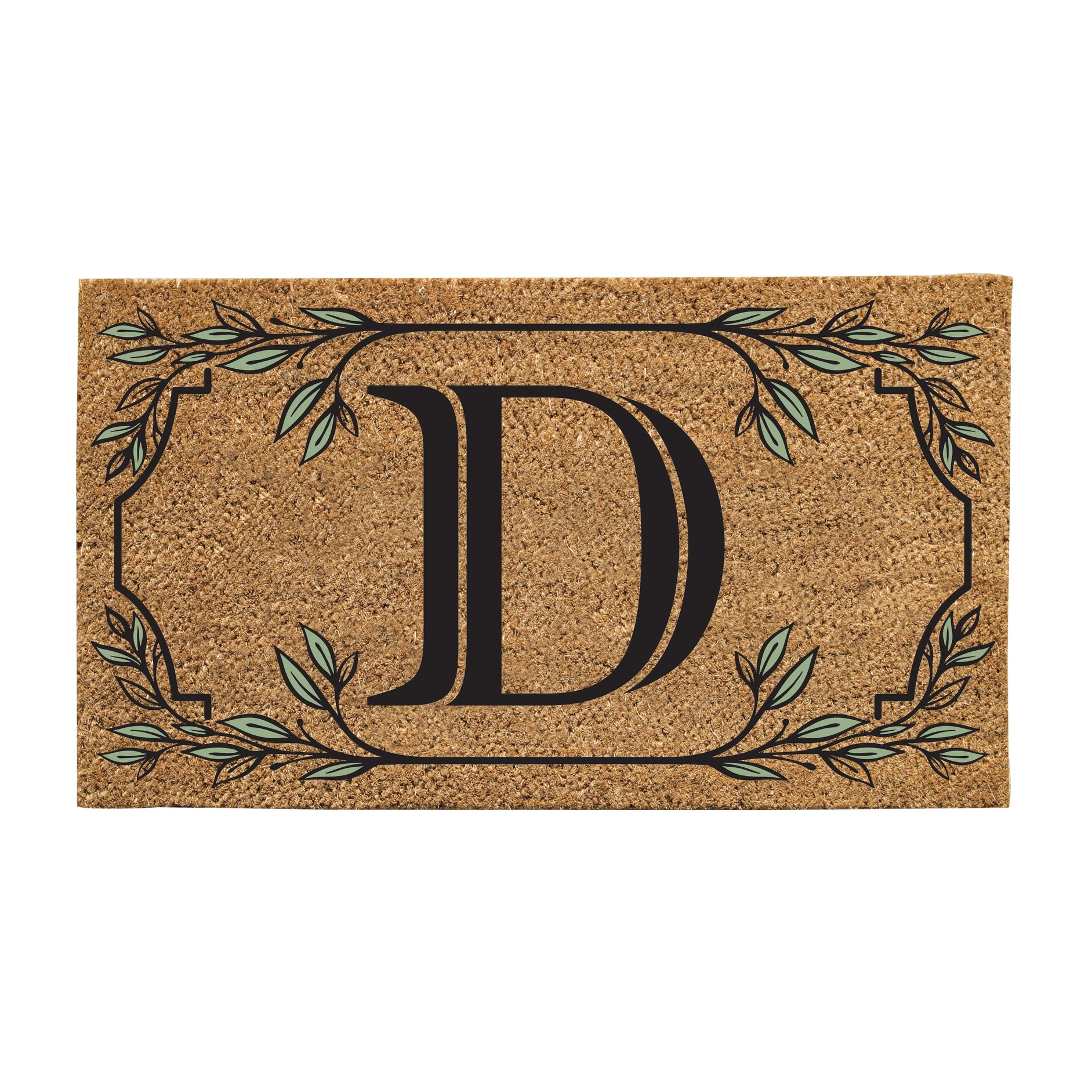 28 in. x 16 in. Monogram Coir Mat, Letter "D"