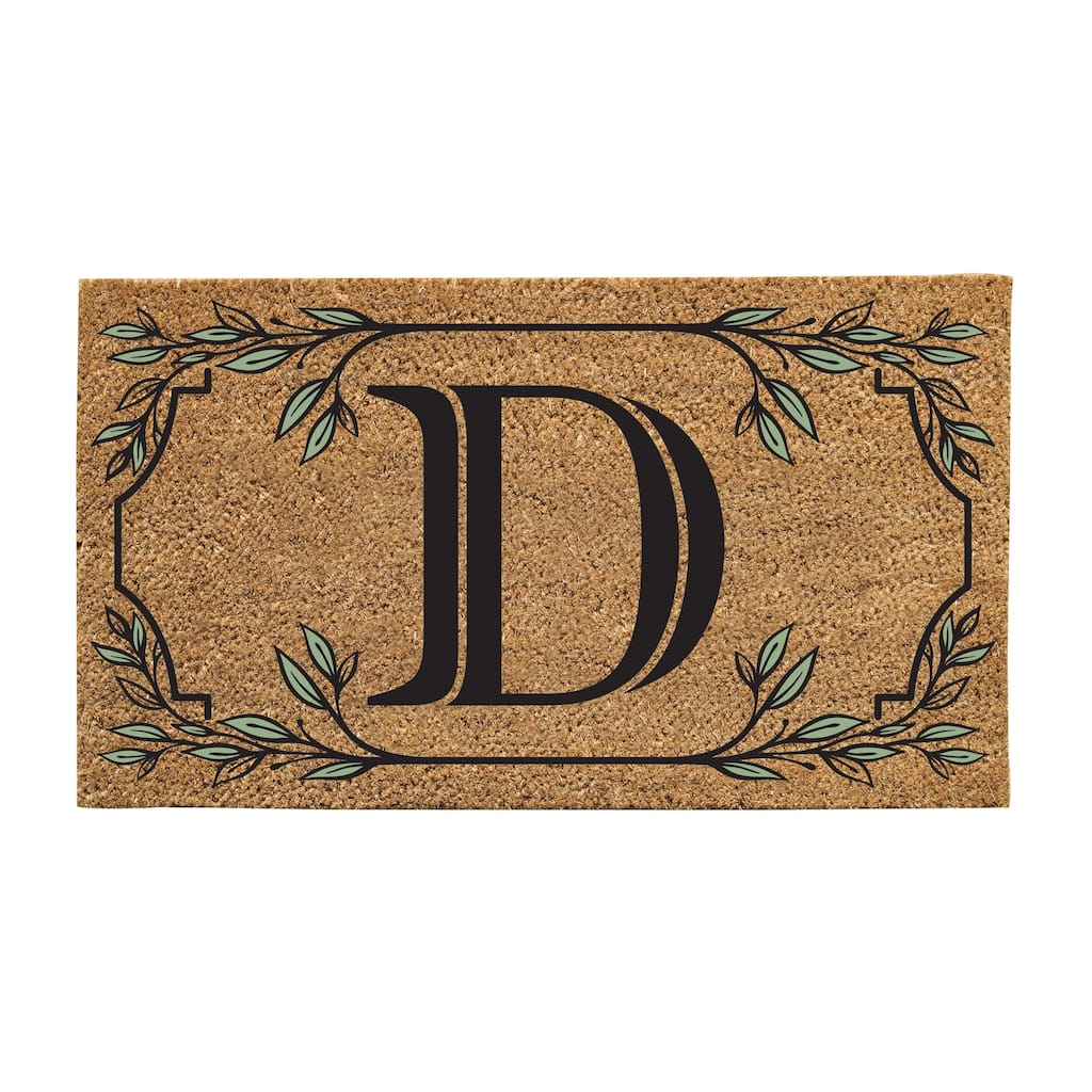 28 in. x 16 in. Monogram Coir Mat, Letter "D"