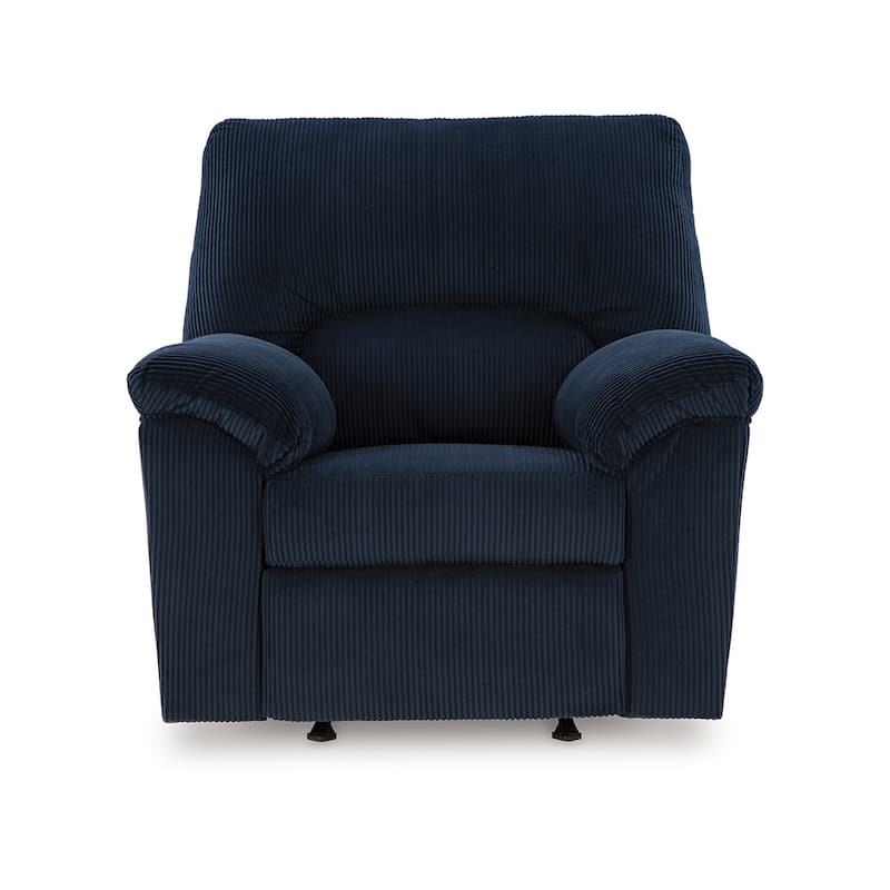 Simy Rocker Recliner Chair, Pillow Top Arms, Dark Navy Blue Corduroy