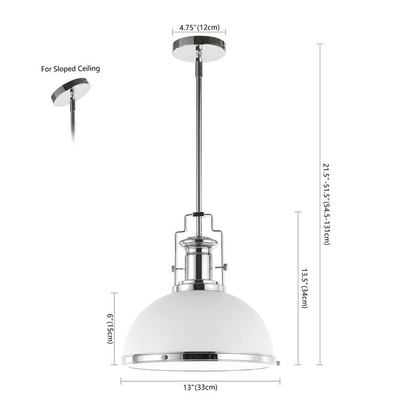 Deere Adjustable Iron/Glass Vintage LED Dome Pendant, by JONATHAN Y