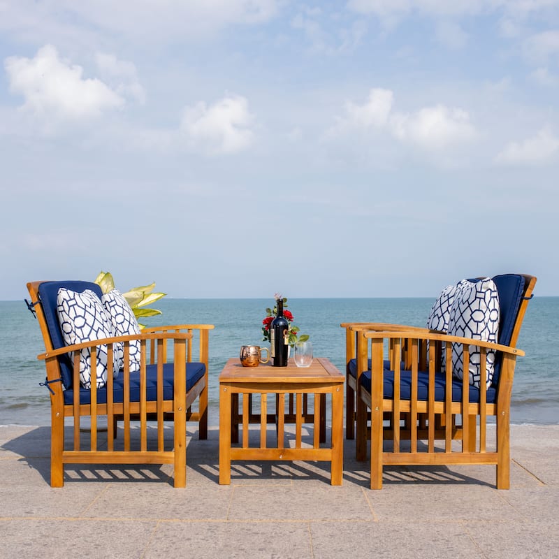 SAFAVIEH Outdoor Rocklin 4-piece Conversation Patio Set