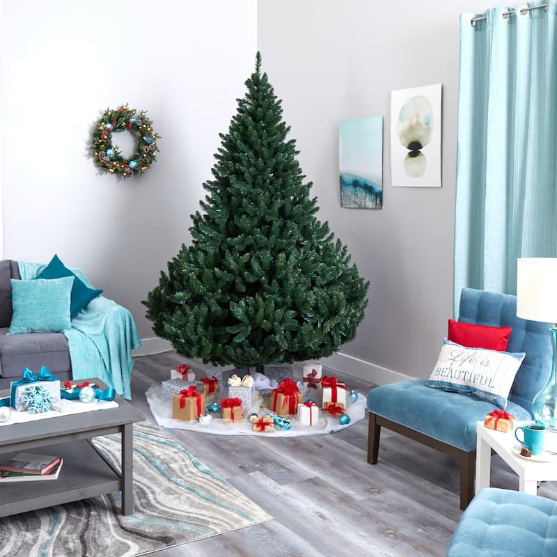 8ft. Spruce Artificial Christmas Tree with 500 Clear Lights and 1948 Branches - Classic Full Holiday X-Mas Tree