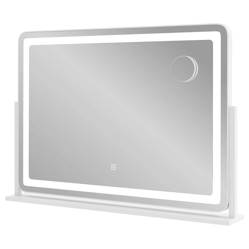 Lighted Vanity Makeup Mirror Shatterproof LED Mirror w/ Touch Control - White - White