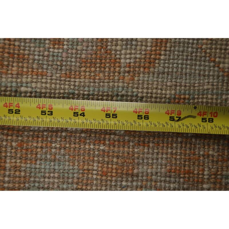 Geometric Oushak Turkish Oriental Rug Wool Hand-knotted Foyer Carpet - 2'0" x 3'10"