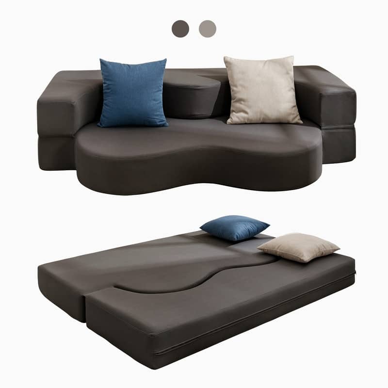 Mixoy Convertible Futon Sofa Bed, Foldable, Foam Folding Mattress Sleeper, Cloth Fabrics Floor Couch Lounge Sleeper Bed