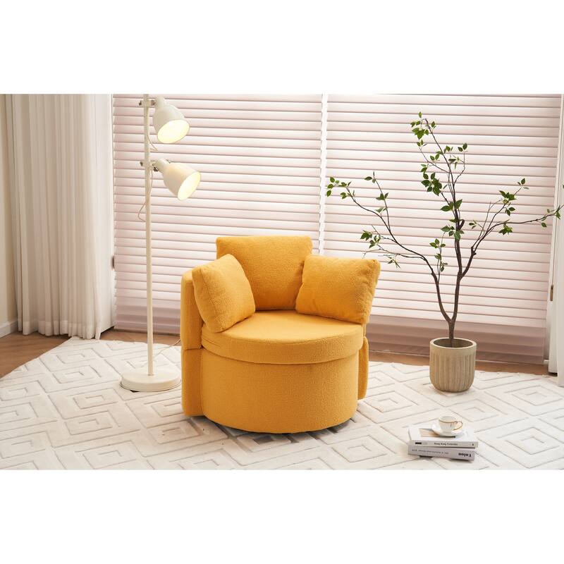 31.5" Swivel Barrel Chair with Storage