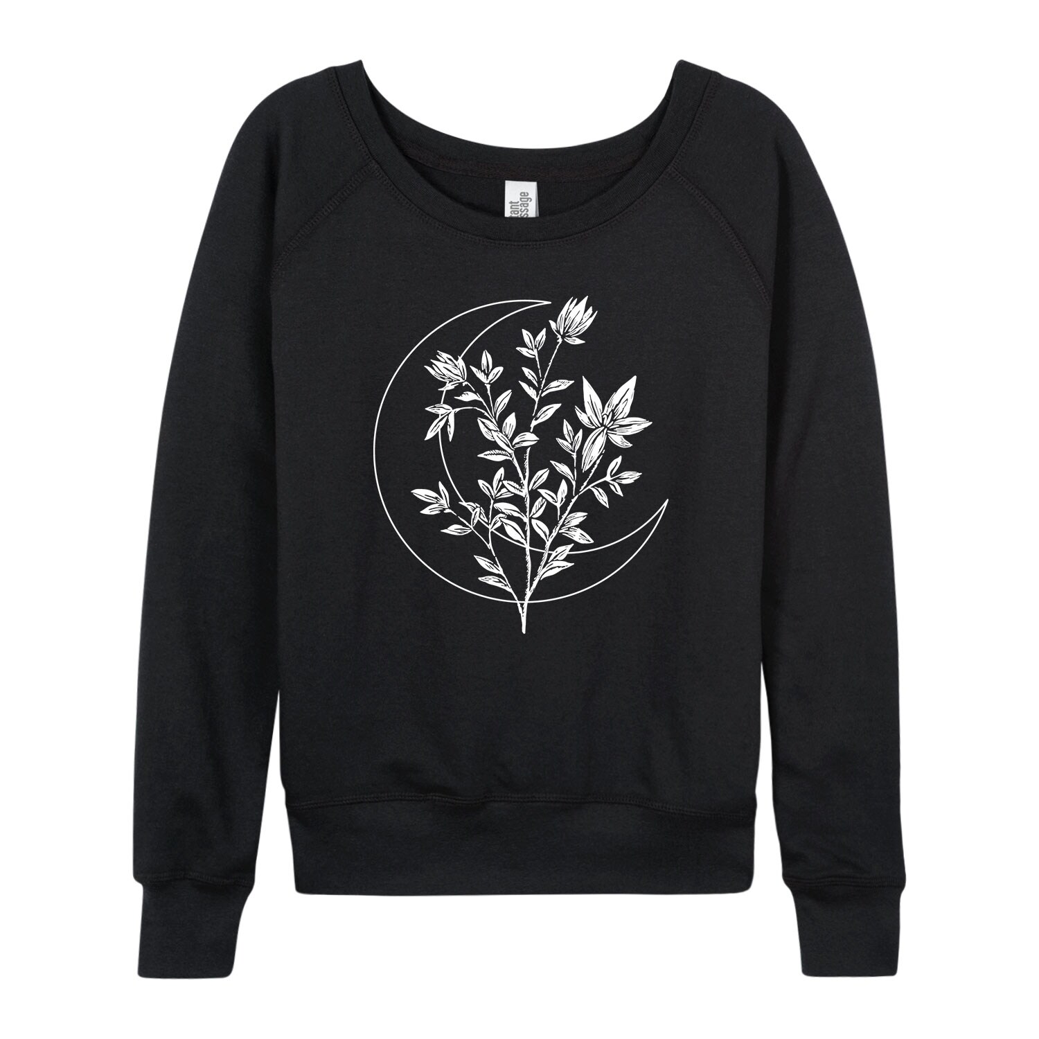 Shop Floral Crescent Moon Ladies Lightweight French Terry Pullover Overstock 23511918
