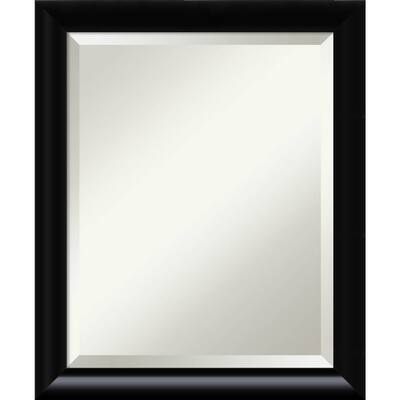 Beveled Wood Wall Mirror - Steinway Black Scoop Frame