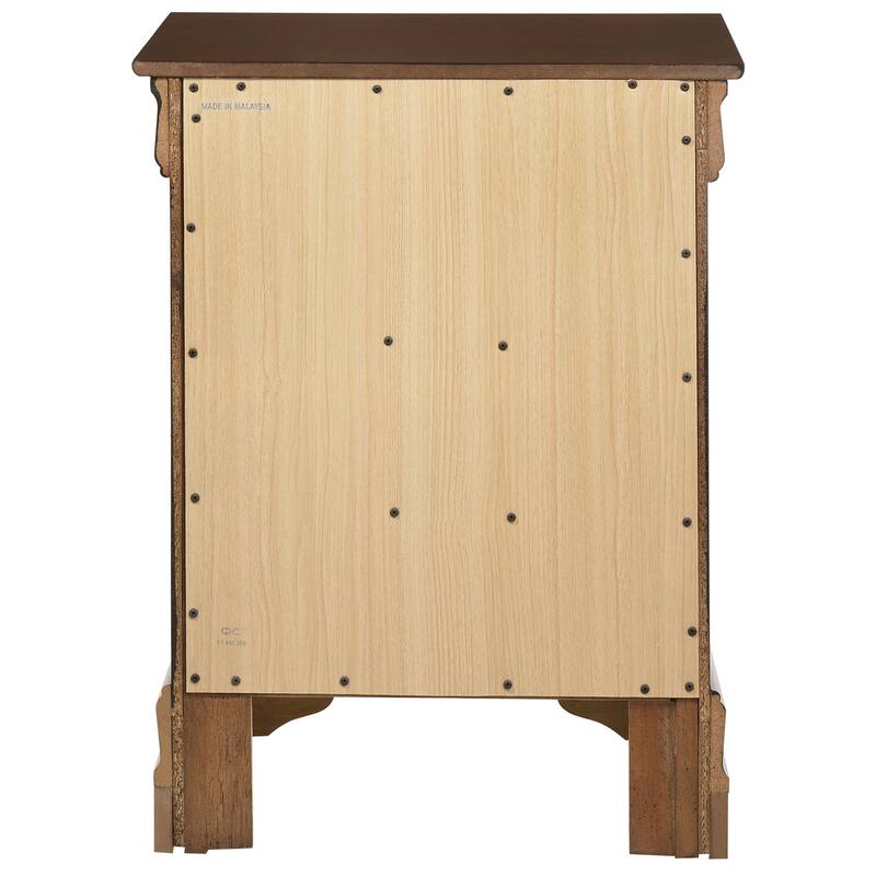 Cappuccino Nightstand 29x21x16 with Three Spacious Drawers, Compact Bedside Table for Bedroom Storage and Stylish Finish