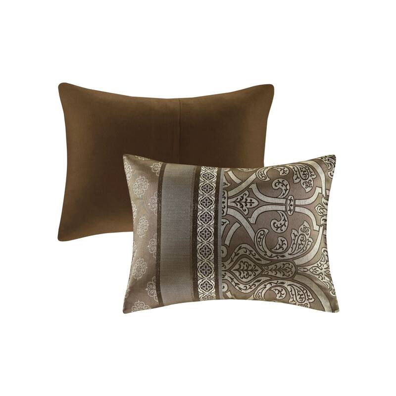 Madison Park Essentials Alexine Brown 16 Piece Jacquard Comforter Set with 2 Bed Sheet Sets