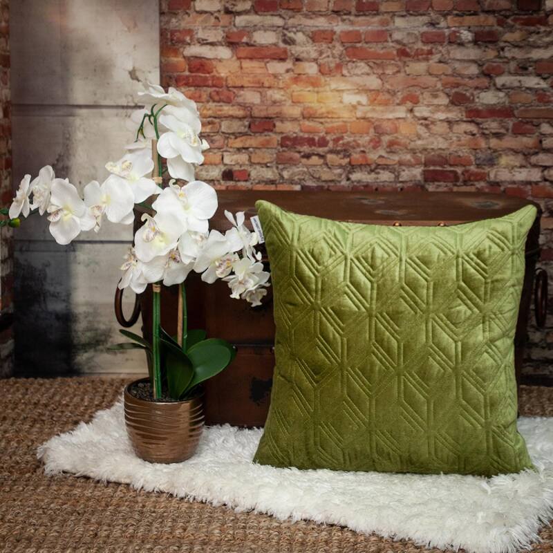 20" Olive Transitional Quilted Throw Pillow
