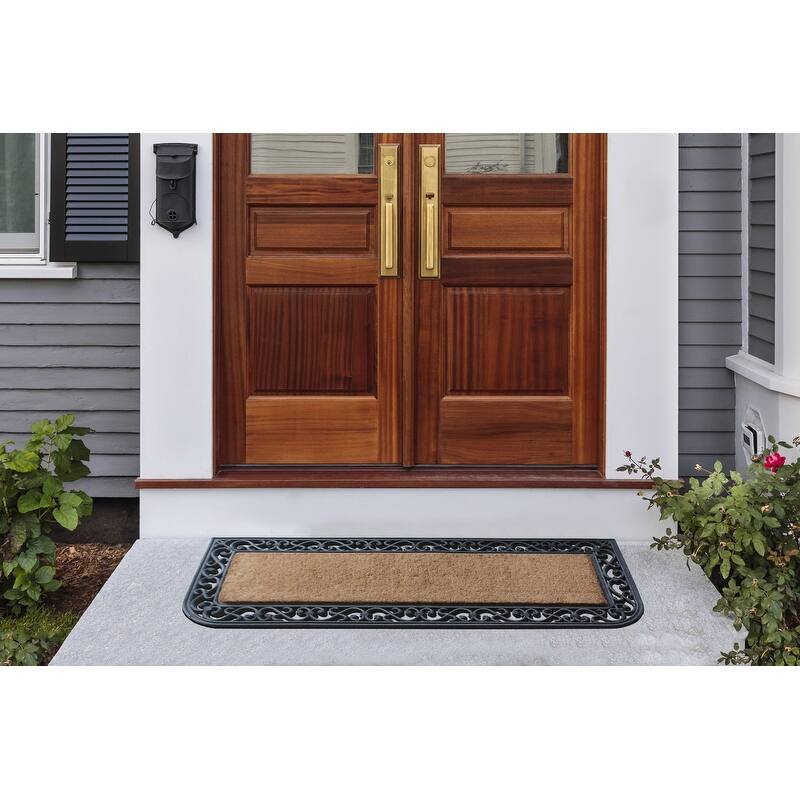 A1HC First Impression Myla, 18" X 48" Rubber and Coir Molded Double Doormat