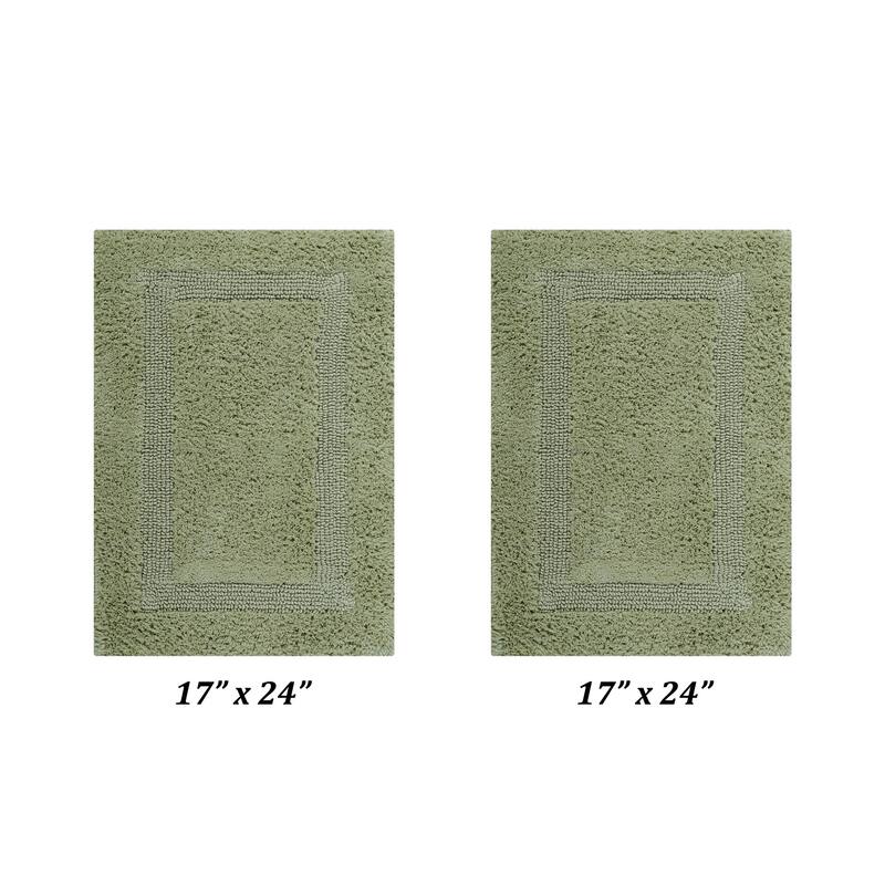 Better Trends Bath Rugs Set 100% Cotton Reversible Water Absorbent Bathroom Rug for Shower, Sink, Bath Mats - Lux Collection
