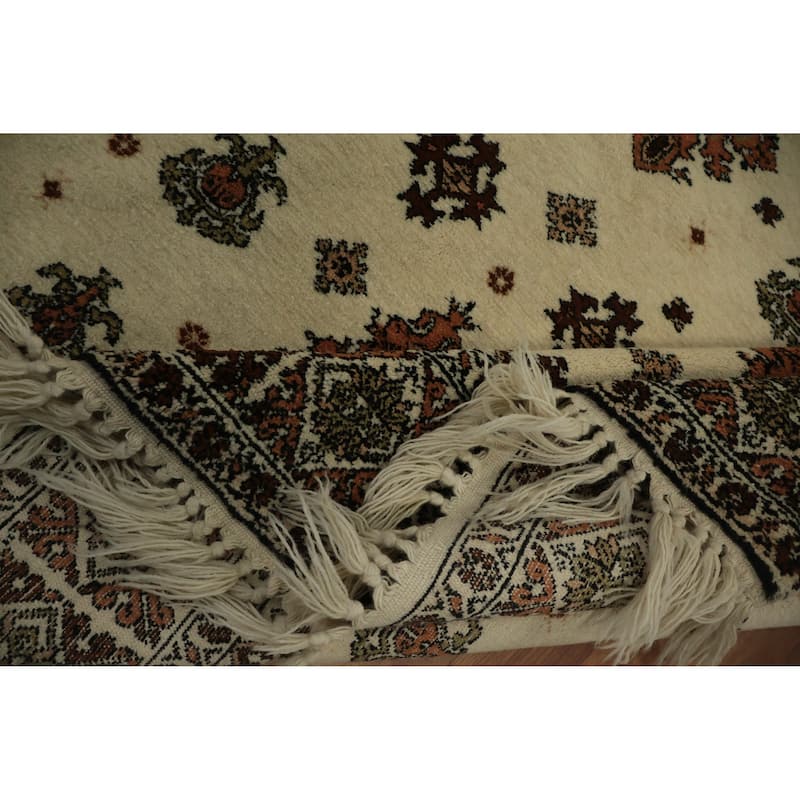 Hand Knotted Oriental 100% Wool Carpet Modern Floral Beige & Ivories Moroccan Area Rug - 10' 1'' X 7' 1''