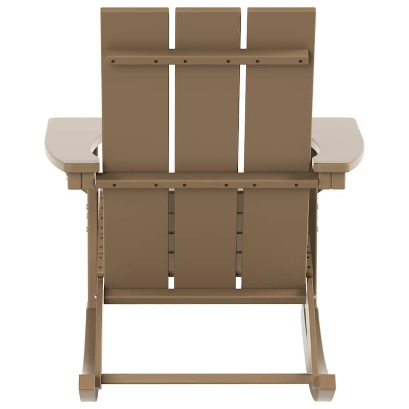 Shoreside Modern Eco-Friendly All Weather Poly Adirondack Rocking Chairs (Set of 2)