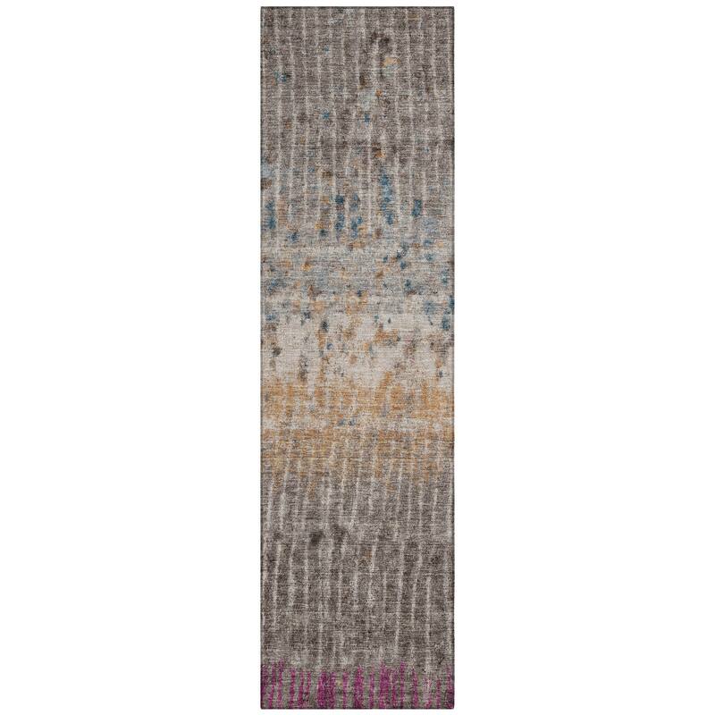Machine Washable Indoor/ Outdoor Boho Modern Chantille Rug