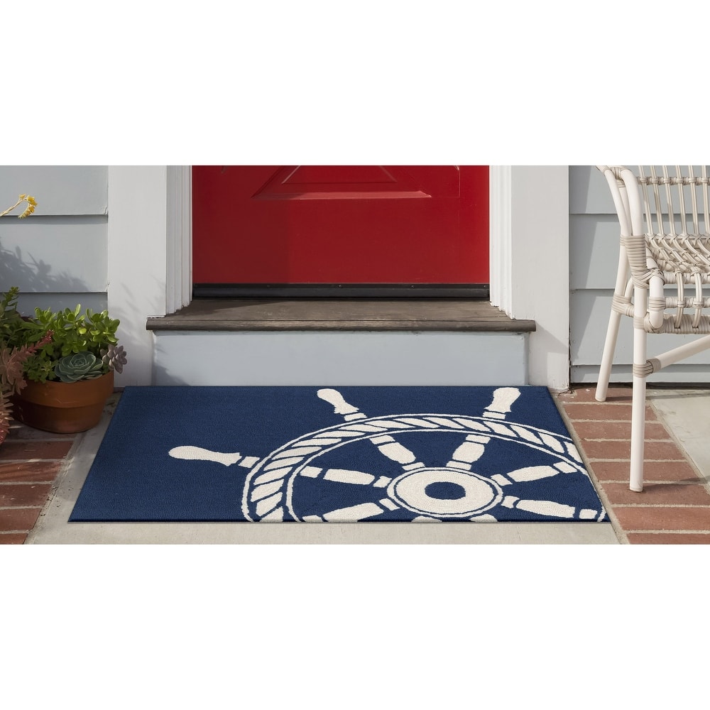 Liora Manne Frontporch Ship Wheel Indoor/Outdoor Rug - 2'6" x 4'