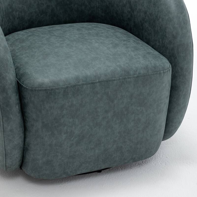 SEYNAR Modern Glam PU Leather 360 Degree Swivel Accent Armchair Set of 2