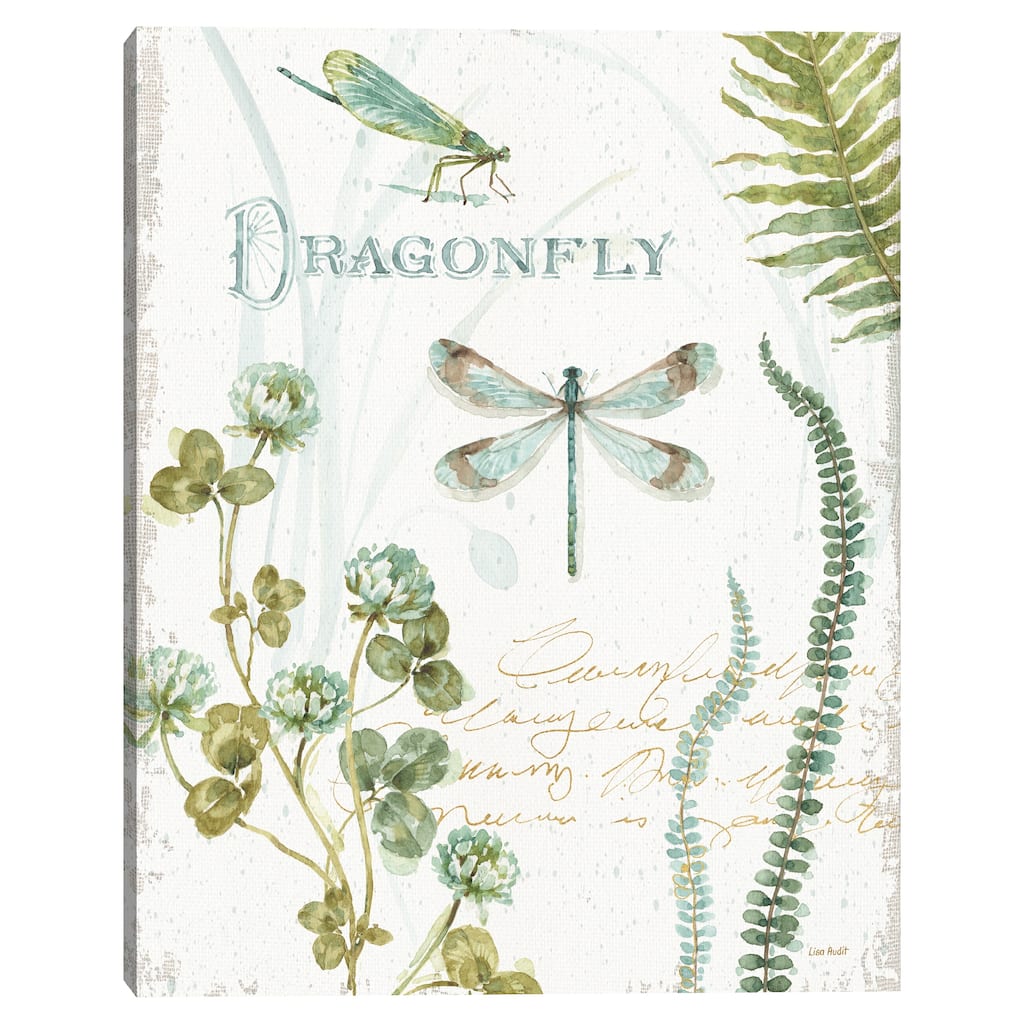 My Greenhouse Botanical Dragonfly by Lisa Audit Canvas Art Print