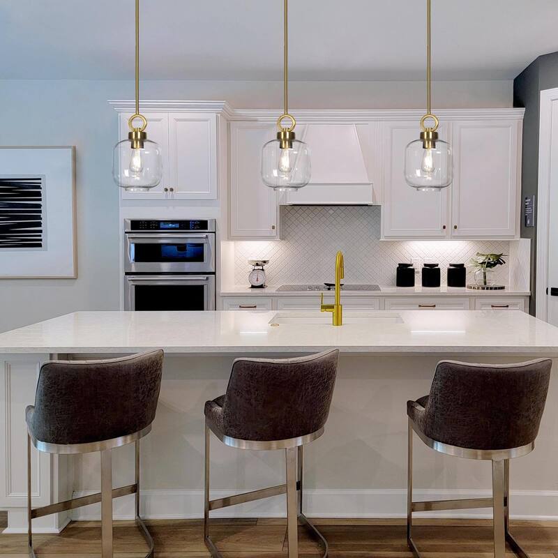 Mid-century Modern 1-light Gold Pendant Light Dimmable Kitchen Island Lighting
