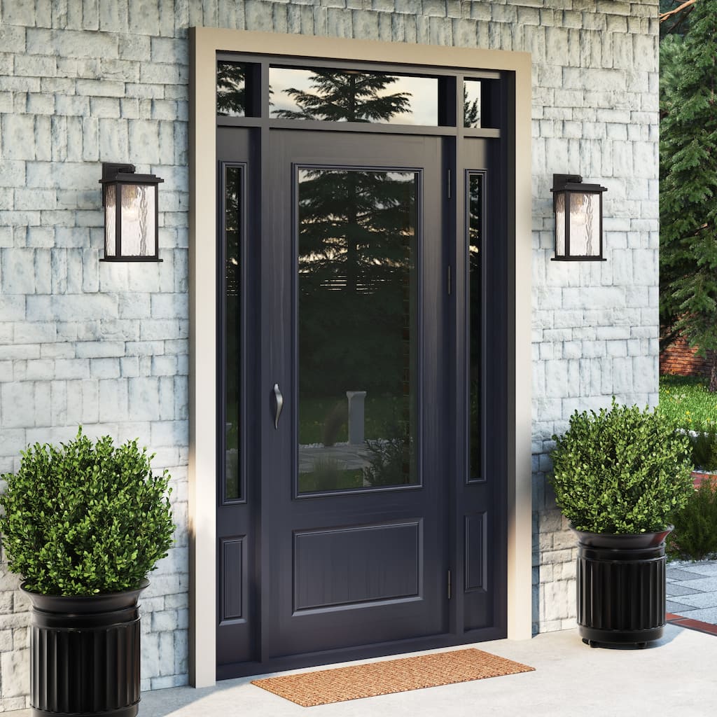 Artcraft Estate 1-Light Outdoor Wall Sconce - Black with Brass Accent
