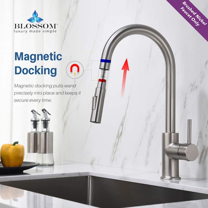 Blossom Solid Pull-Down Kitchen Faucet w/ 360 Swivel, Single Handle