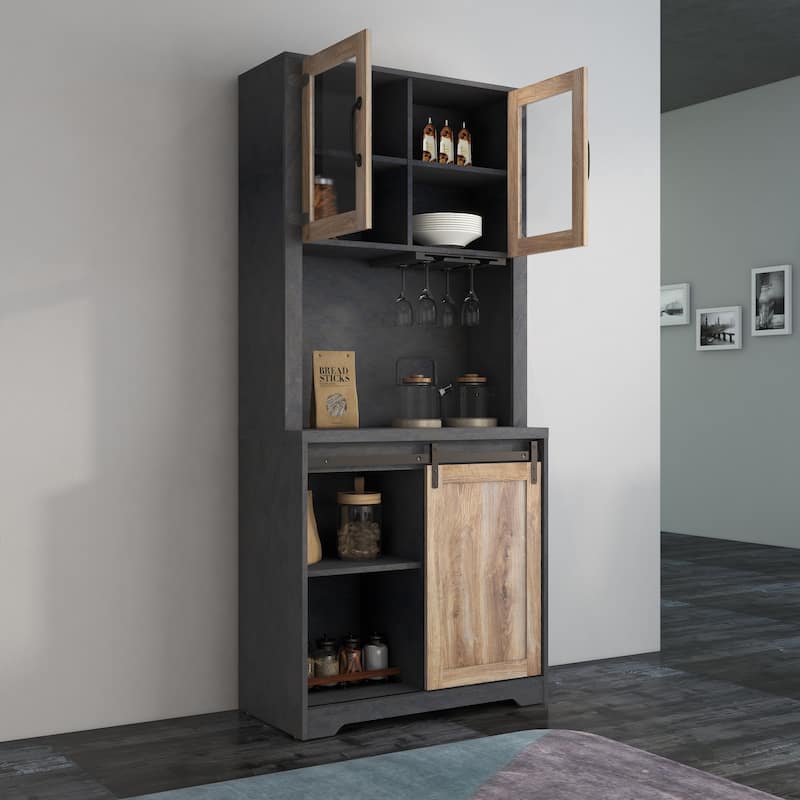 Barn Door Bar Cabinet For Living Room