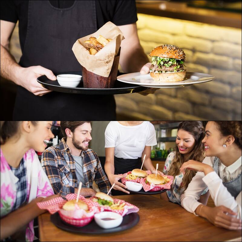 11.5" x 1" Round Restaurant Serving Trays, 2 Pack Food Service Tray