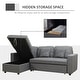 preview thumbnail 7 of 16, HOMCOM Sectional Sleeper Sofa, Linen Fabric L Shaped Couch with Pull out Bed, Reversible Storage Chaise, 3-seat, Dark Grey