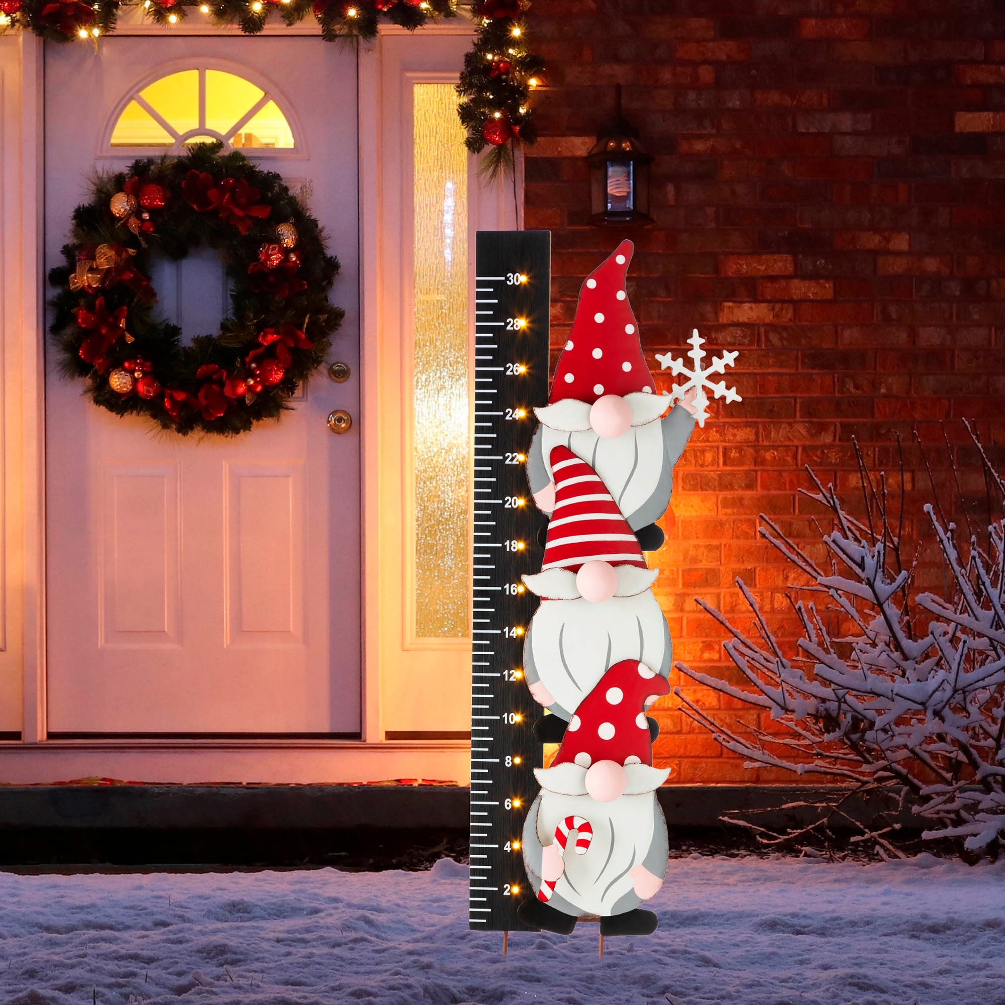 Outdoor lighted christmas gnomes clearance