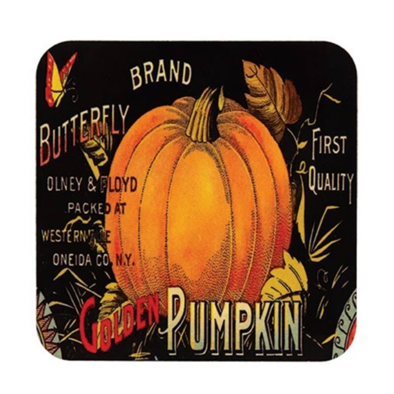 4/Set - Butterfly Brand Pumpkin Coasters - Multi