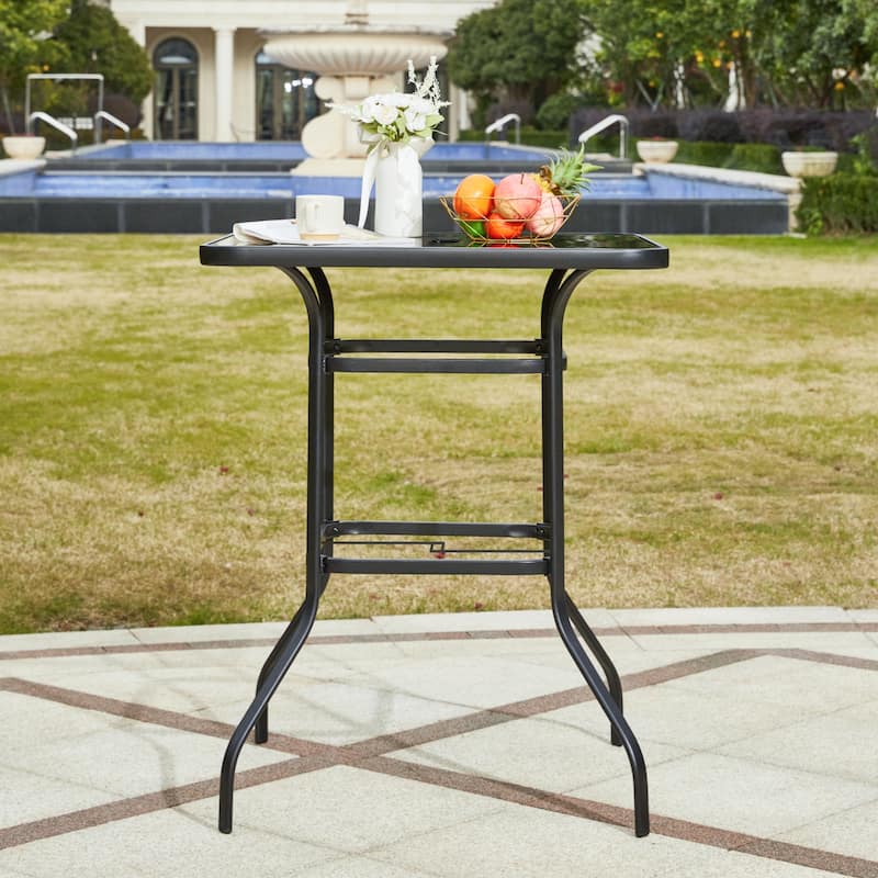 EROMMY Outdoor Swivel Bar Stools Set of 2, 360 Degree Patio Bar Height Chairs with High Back and Textilene Fabric for Garden.