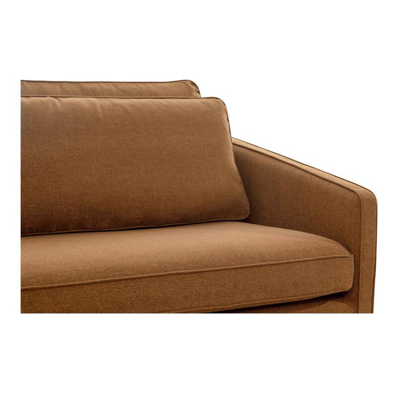 NADAAL STUDIOS Cyris Sofa, Minimalist Silhouette with Layered Back Cushions and Performance Upholstery, Rust