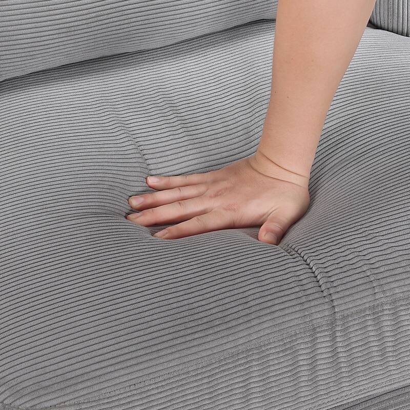 Clara 27.5" Corduroy Fabric Accent Chair - Matching Pillow