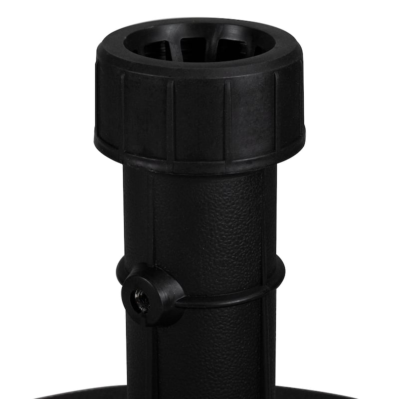 Black Flat Round Resin Base Stand for Patio Umbrella - 33lbs