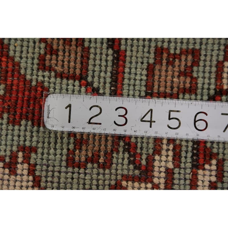 Animals Green Ziegler Indian Runner Rug Handmade Wool Carpet - 2'7"x 7'11"