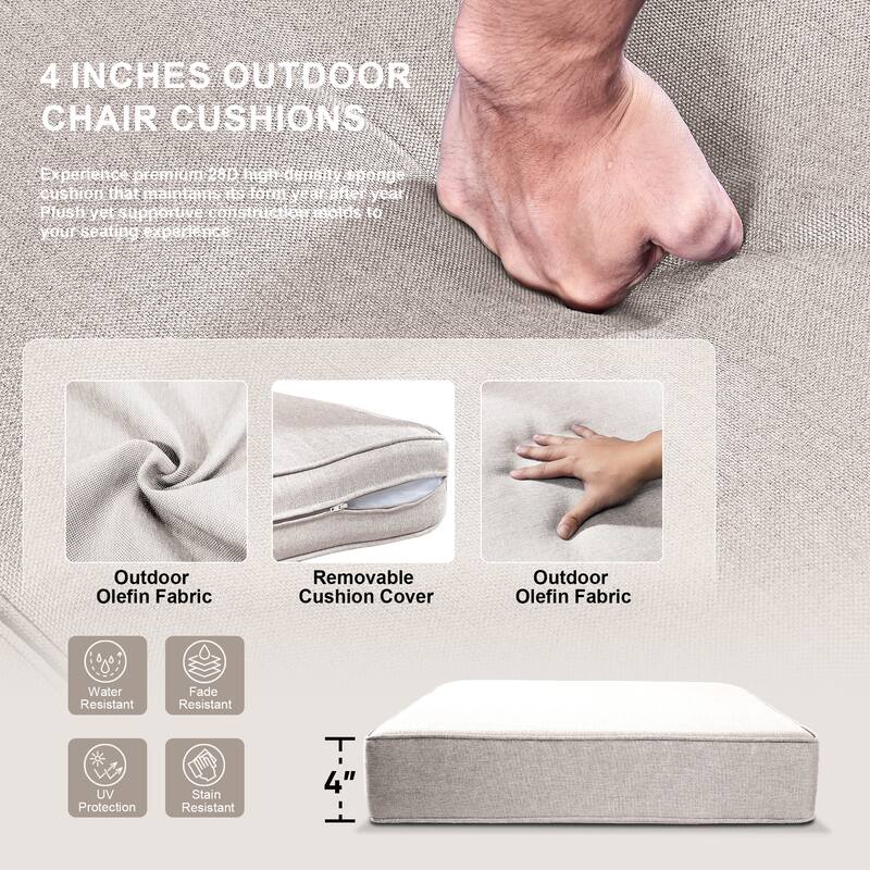 Outdoor Wicker High Back Club Chair Yellow-Beige - Yellow