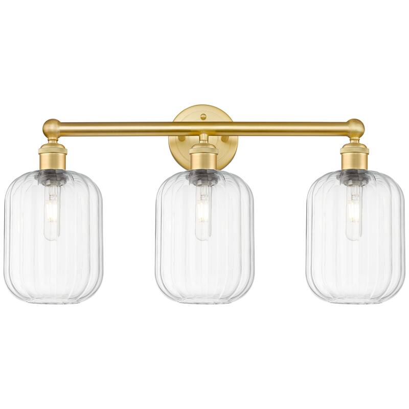 Innovations Lighting Endless Possibilities Edison - Preston - 3 Light 25" Jar Shade Bath Vanity Light - Clear/Satin Gold