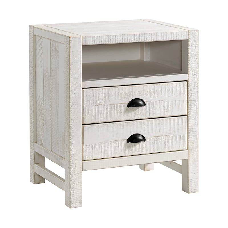 Windsor 2-Drawer Wood Nightstand