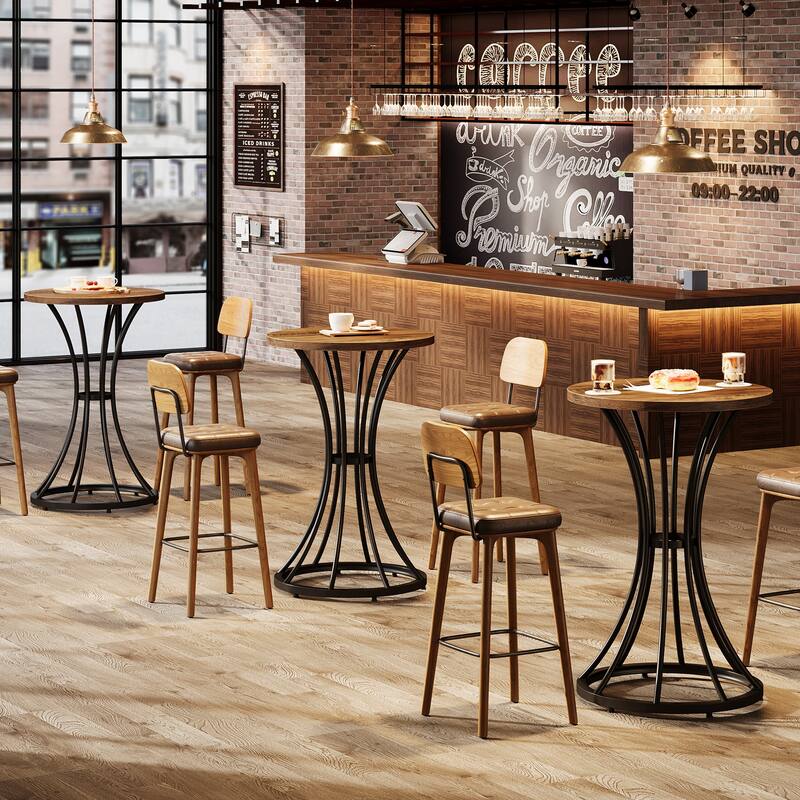 High Top Bar Table, Cocktail Pub Stand, Living Room Coffee Kitchen Party Accent Pub Table