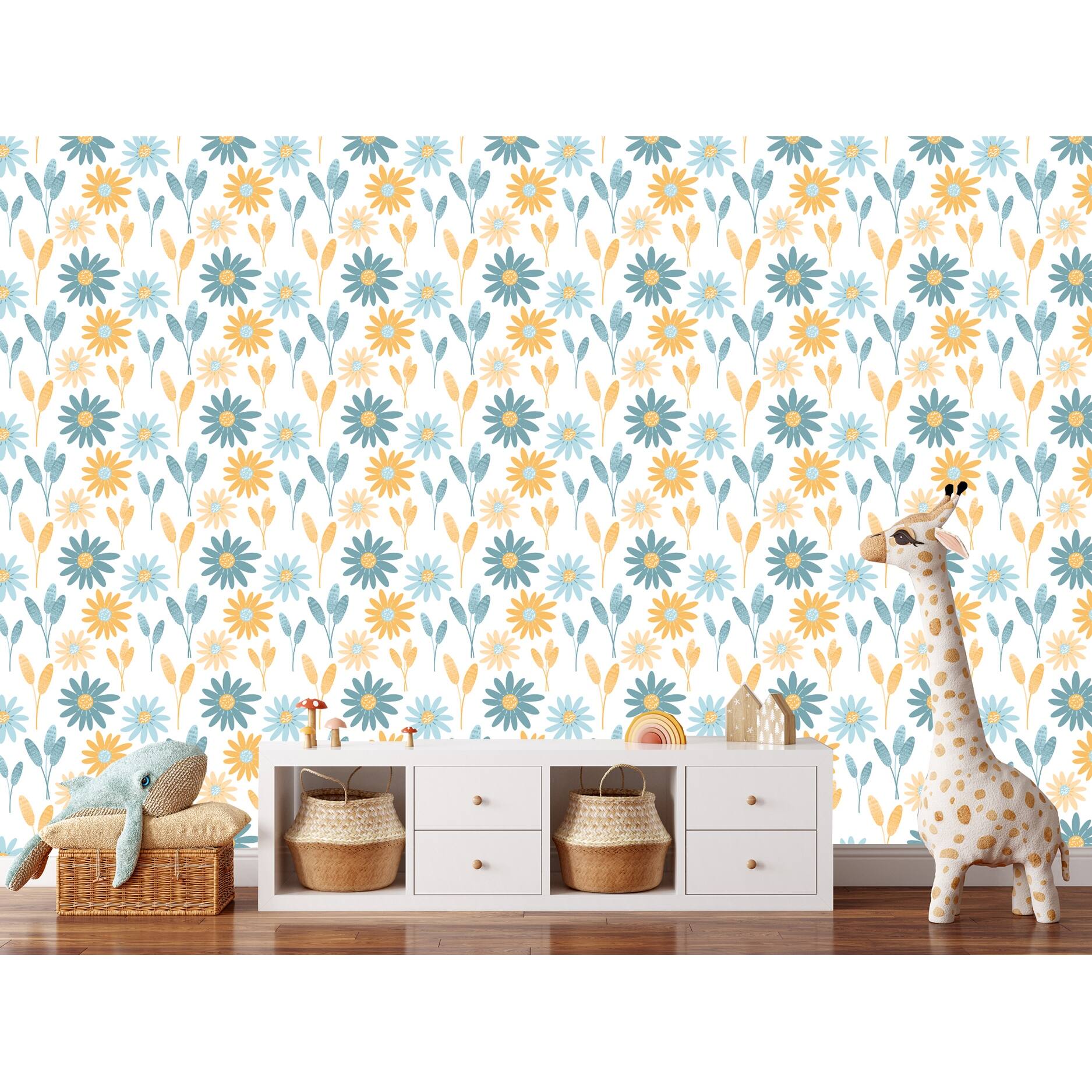 Daisy Petals Wallpaper Peel and Stick - Bed Bath & Beyond - 37793265