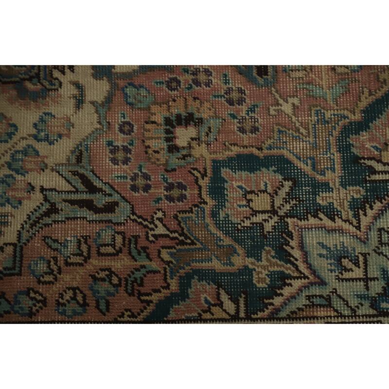 Hand Knotted Oriental 100% Wool Carpet Traditional Floral Purples Tabriz Area Rug - 11' 3'' X 8' 2''
