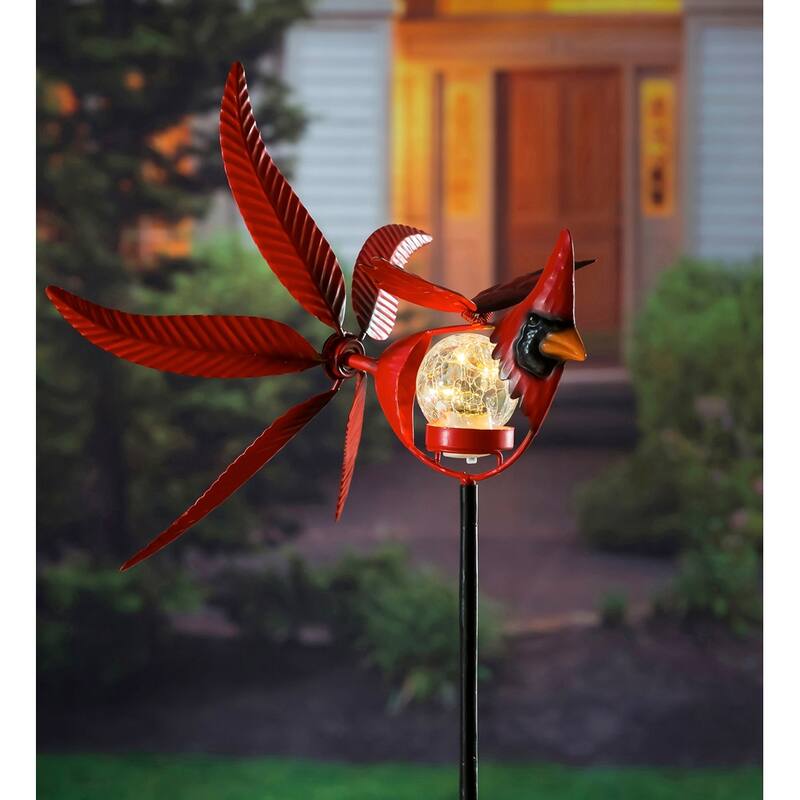 38 in. Solar Cardinal Staked Wind Spinner